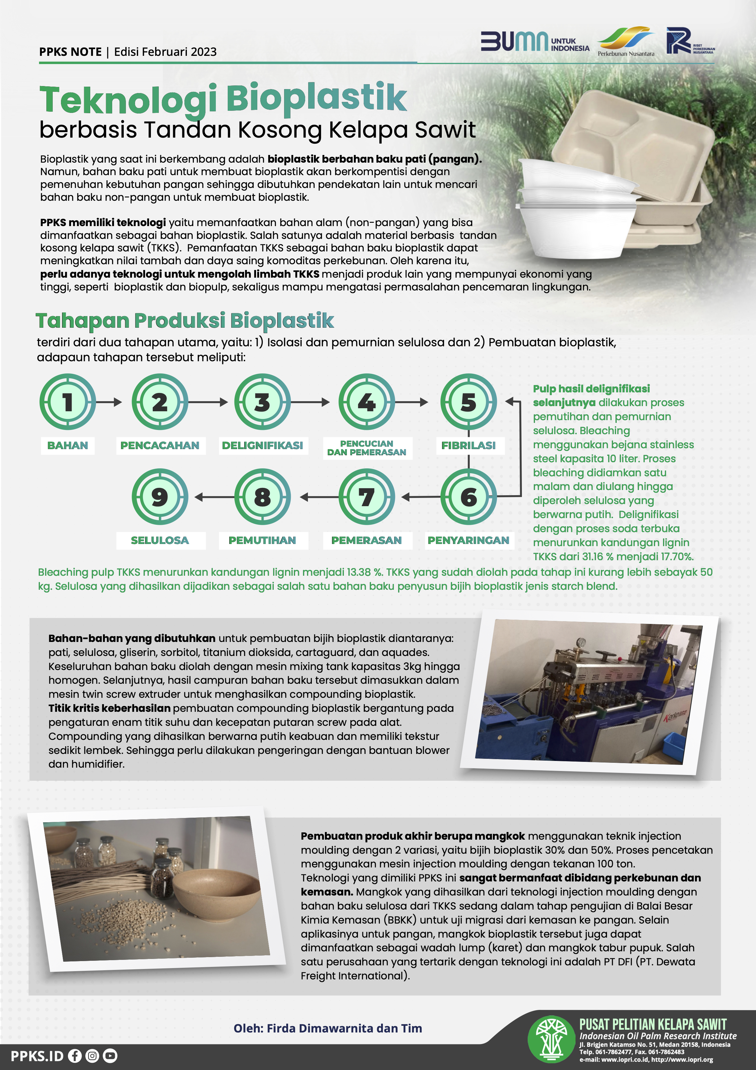 EDISI Februari 2023 - Teknologi Bioplastik berbasis Tandan Kosong Kelapa Sawit