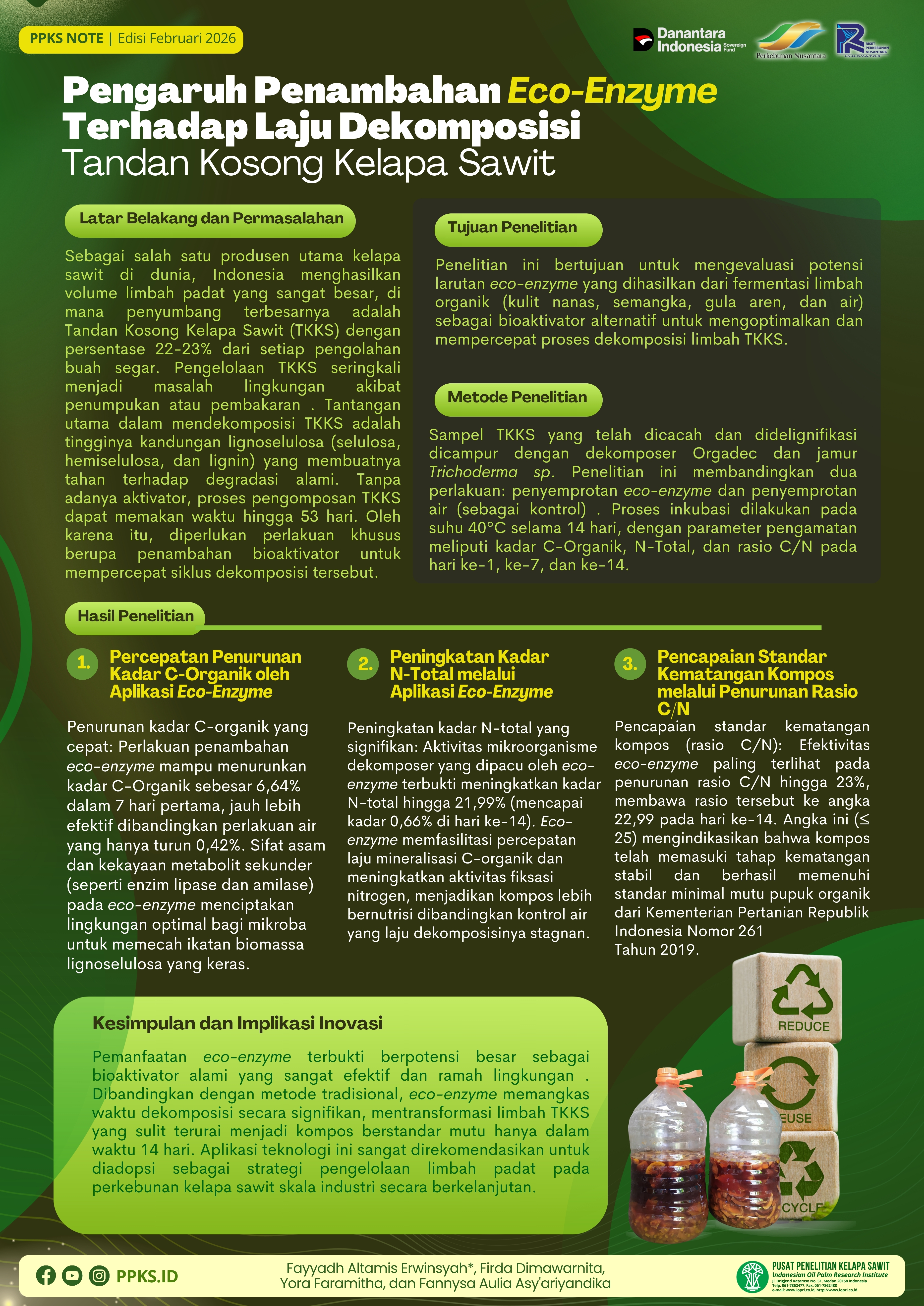 Edisi Februari 2026 - Pengaruh Penambahan Eco-Enzyme Terhadap Laju Dekomposisi Tandan Kosong Kelapa Sawit